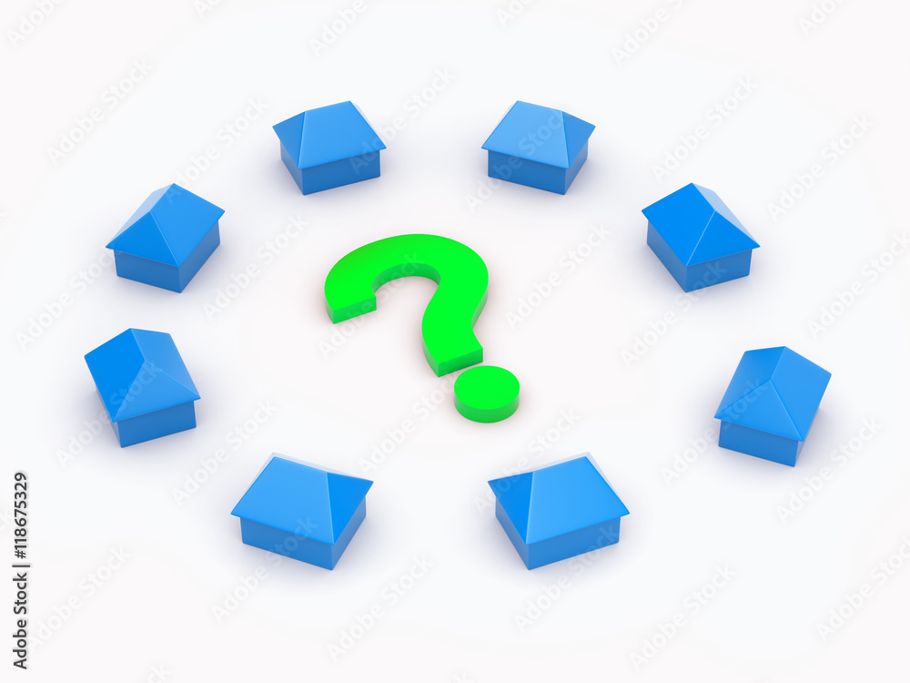 Obraz premium House choice concept. 3d illustration