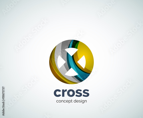 Vector cross logo template photo