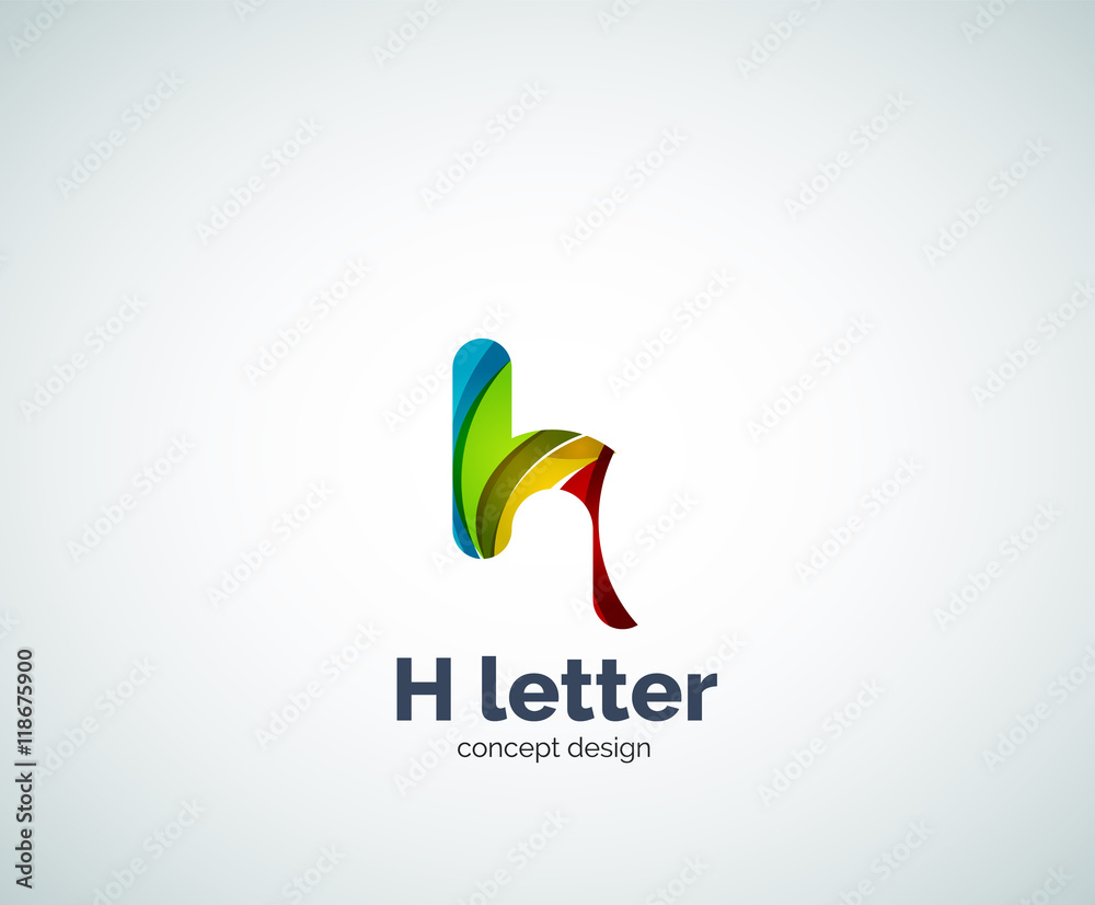 Fototapeta premium Abstract H geometric letter logo template