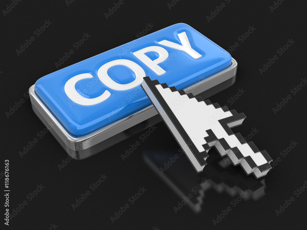 Cursor and button copy. Image with clipping path Cursor and button copy. Image with clipping path