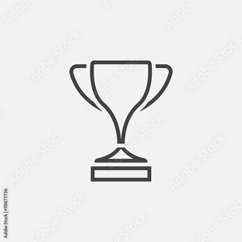 trophy line icon, outline vector logo illustration, linear pictogram isolated on white