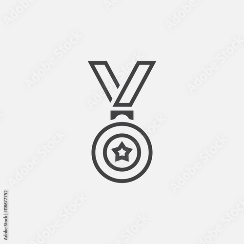 medal line icon, outline vector logo illustration, linear pictogram isolated on white