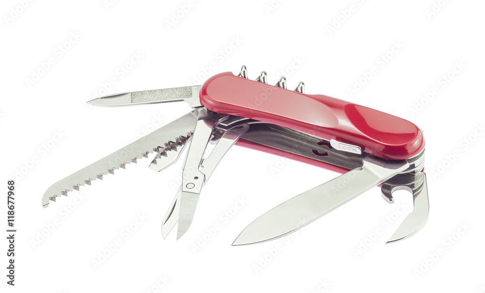Multipurpose Knife isolated on white background. Multipurpose Knife isolated on white background.
