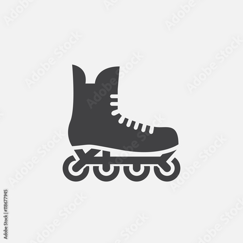 roller skate icon vector, solid logo illustration, pictogram isolated on white