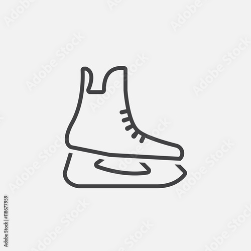 skates line icon, outline vector logo illustration, linear pictogram isolated on white