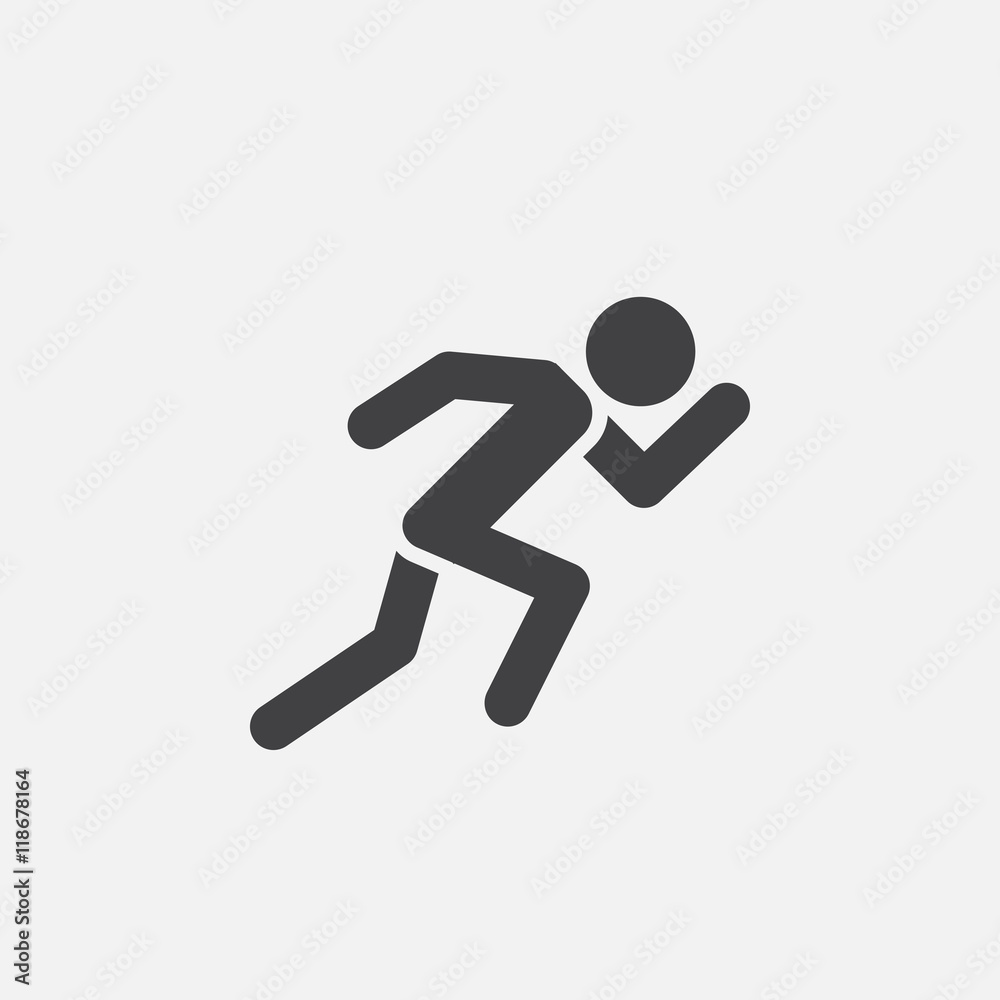 Running icon vector, solid logo illustration, pictogram isolated on white