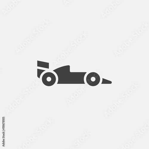 racing car icon vector, solid logo illustration, pictogram isolated on white © alekseyvanin