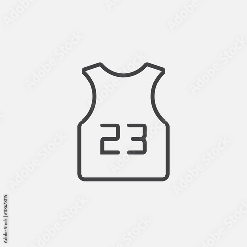 basketball jersey line icon, outline vector logo illustration, linear pictogram isolated on white