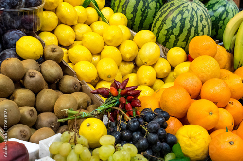 mixed fruit at a market