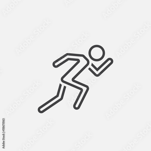 Running line icon, outline vector logo illustration, linear pictogram isolated on white