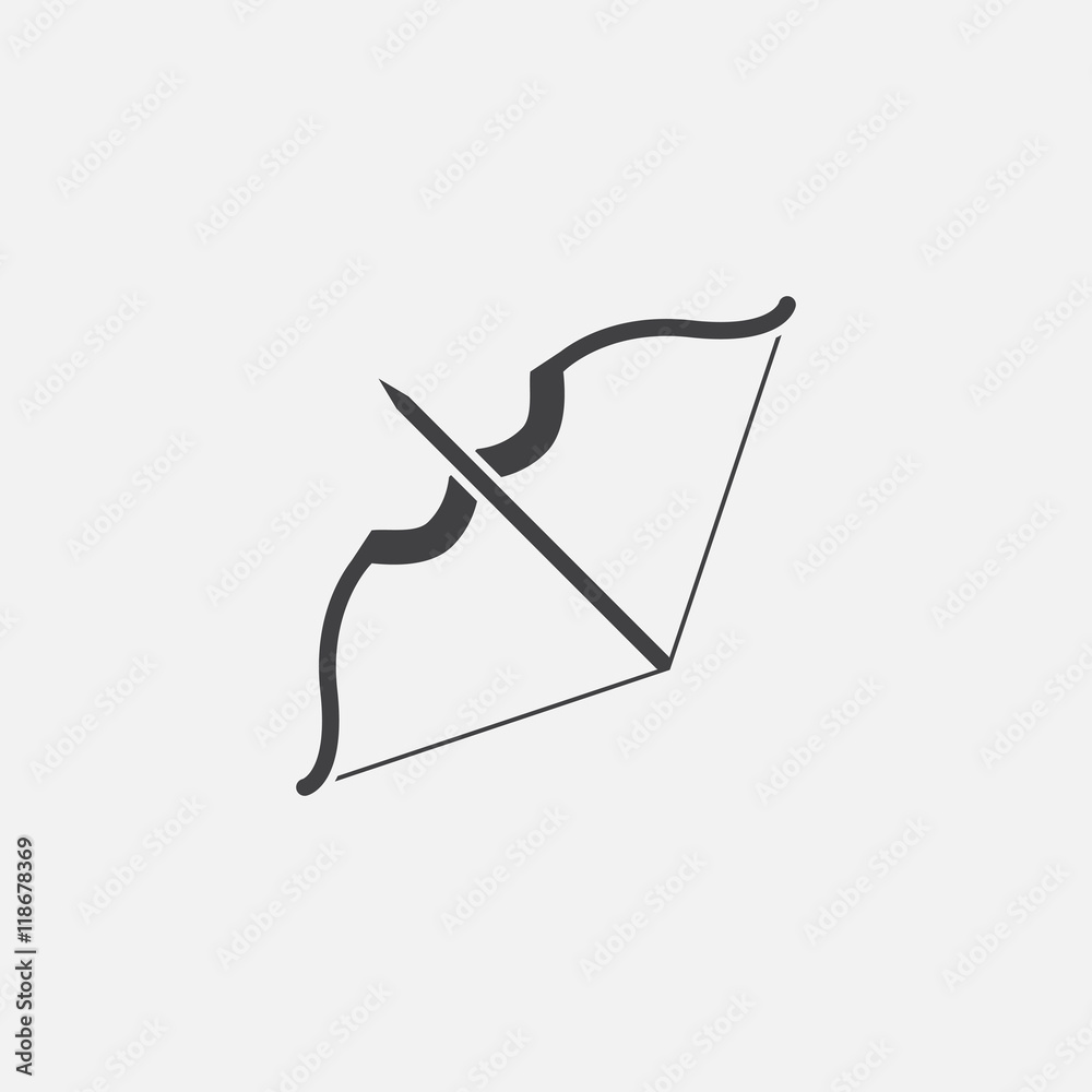 Bow and arrow icon vector, solid logo illustration, pictogram isolated on white Bow and arrow icon vector, solid logo illustration, pictogram isolated on white