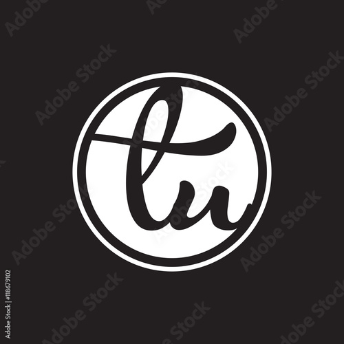 initial letter logo circle with ring white color