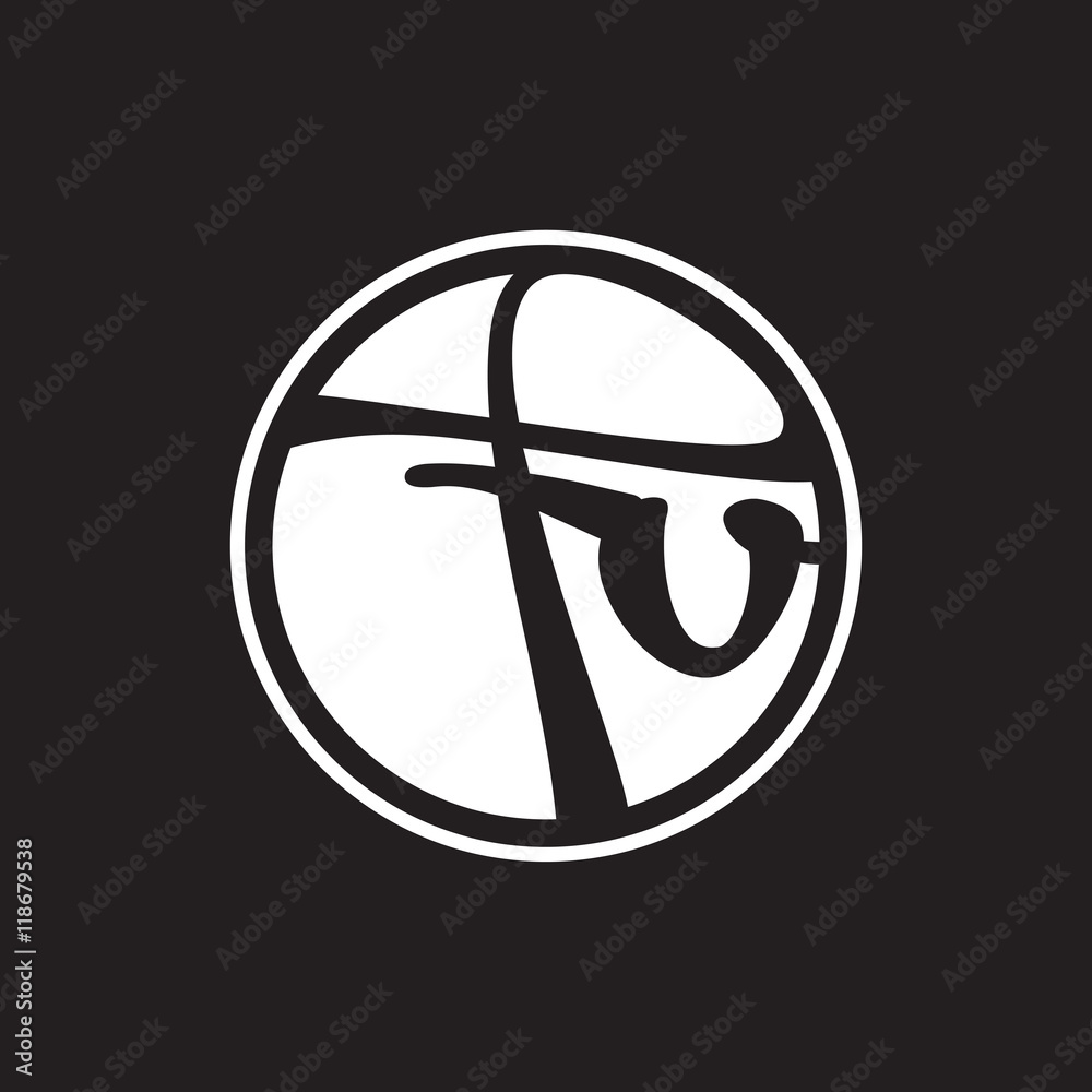 initial letter logo circle with ring white color initial letter logo circle with ring white color