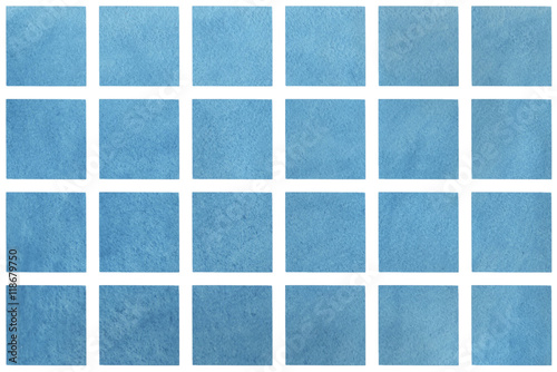 Watercolor blue squares