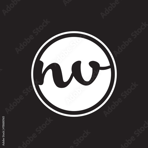 initial letter logo circle with ring white color
