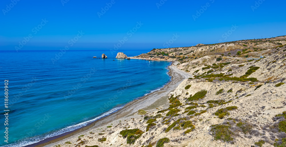 Aphrodite's Rock and Bay in Cyprus