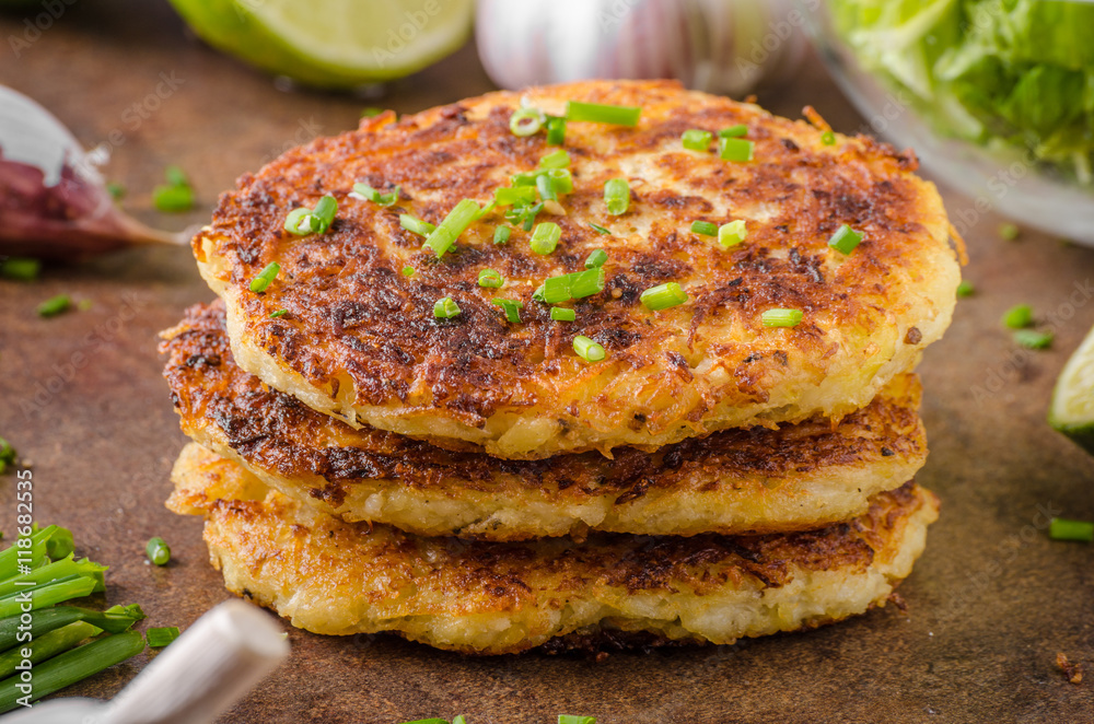 Potato pancakes with garlic Potato pancakes with garlic