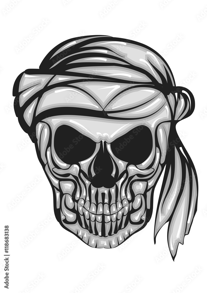 skull with bandana skull with bandana