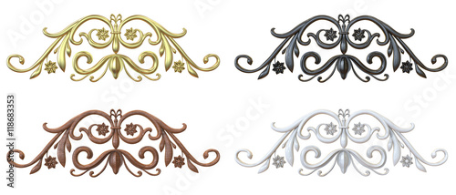 Samples of flower ornaments