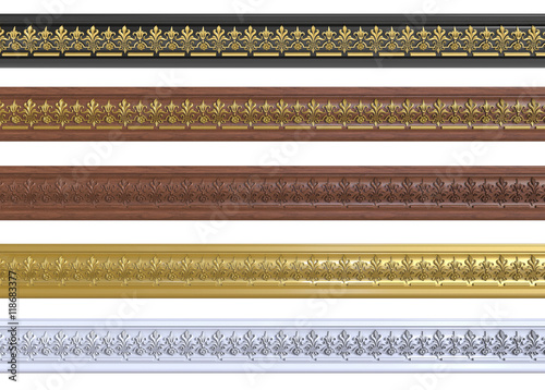 Decorative cornices with ornaments