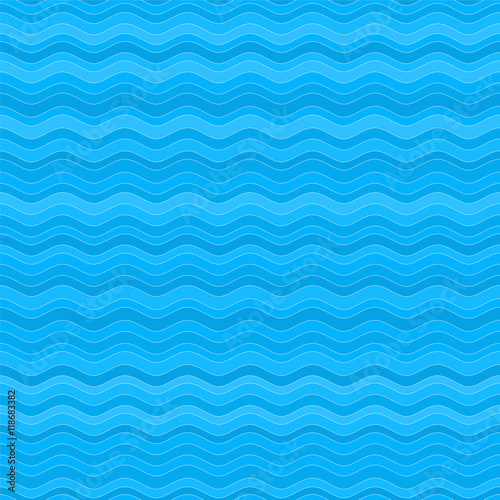 Cute blue patterns with colored waves randomly.Vector 