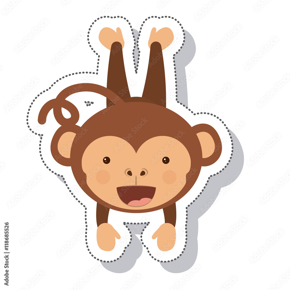 funny monkey isolated icon vector illustration design funny monkey isolated icon vector illustration design