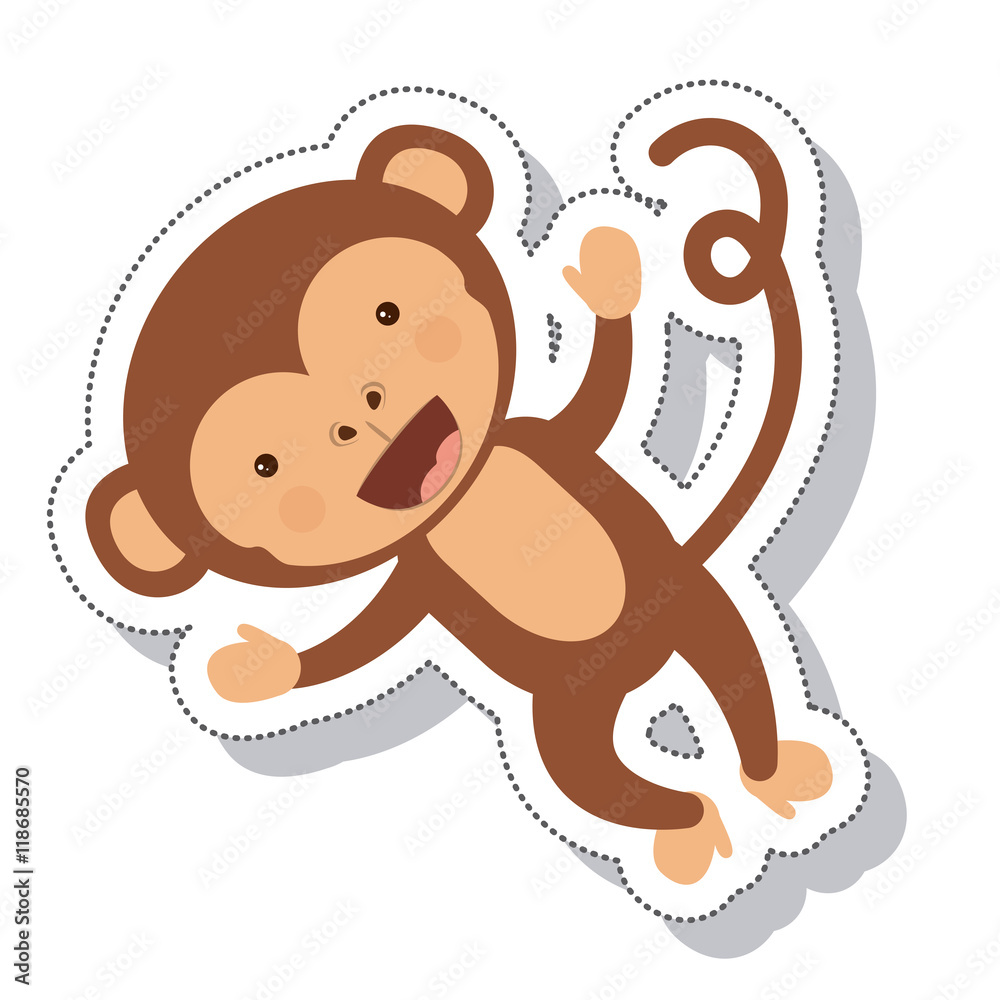 funny monkey isolated icon vector illustration design funny monkey isolated icon vector illustration design