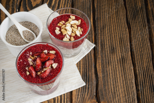 Wallpaper Mural Chia pudding on a table. Top view Torontodigital.ca