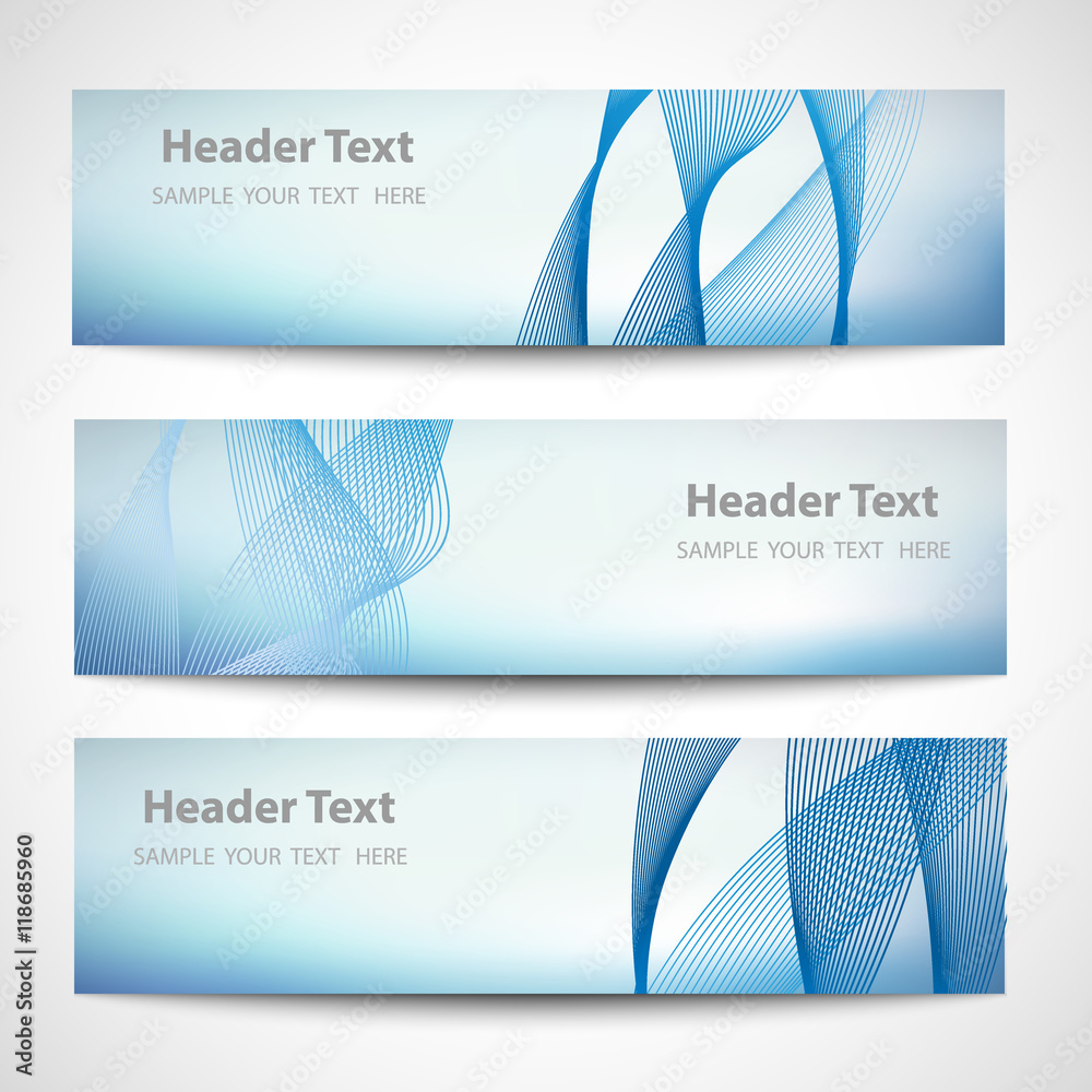 Fototapeta premium Set abstract smooth curve lines background advertising banner
