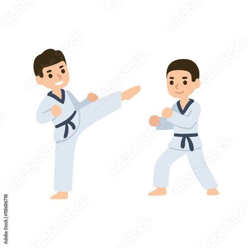 Cartoon kids martial arts