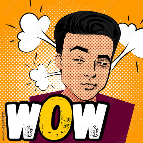 daring young man makes selfie duck face