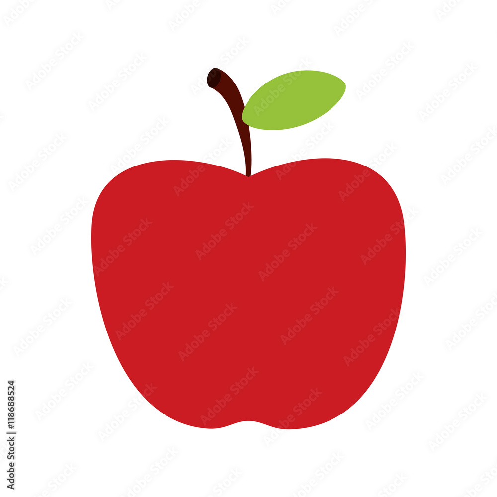 Fototapeta premium apple organic healthy food icon. Flat and Isolated design. Vector illustration