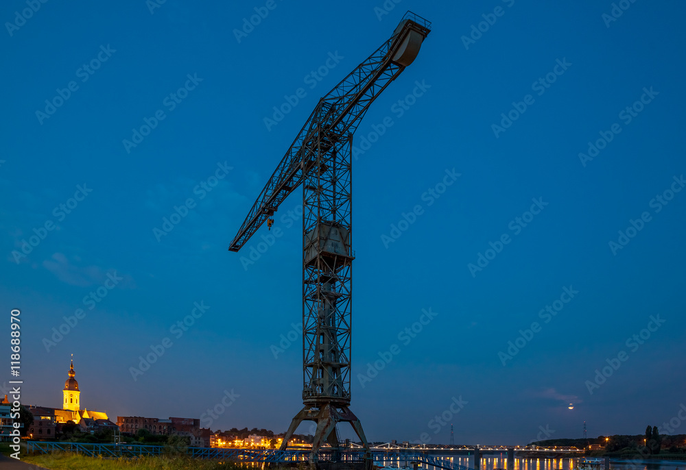 industrial crane at the docks