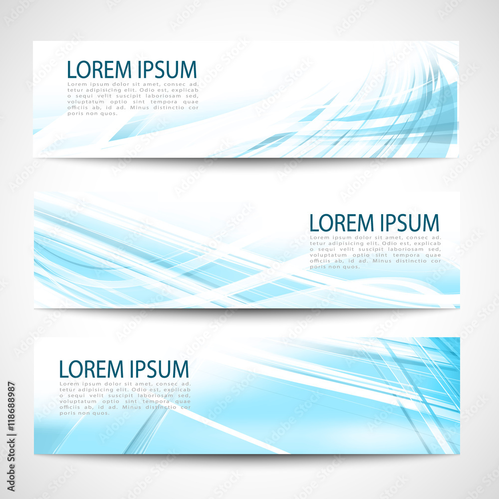 Naklejka premium Abstract header blue wave white vector design