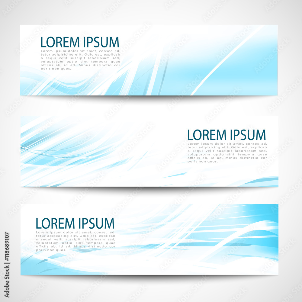 Fototapeta premium Abstract header blue wave white vector design