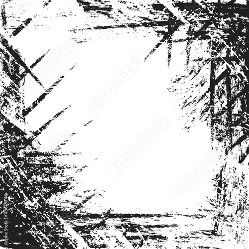 grunge black ink border background, illustration design element
