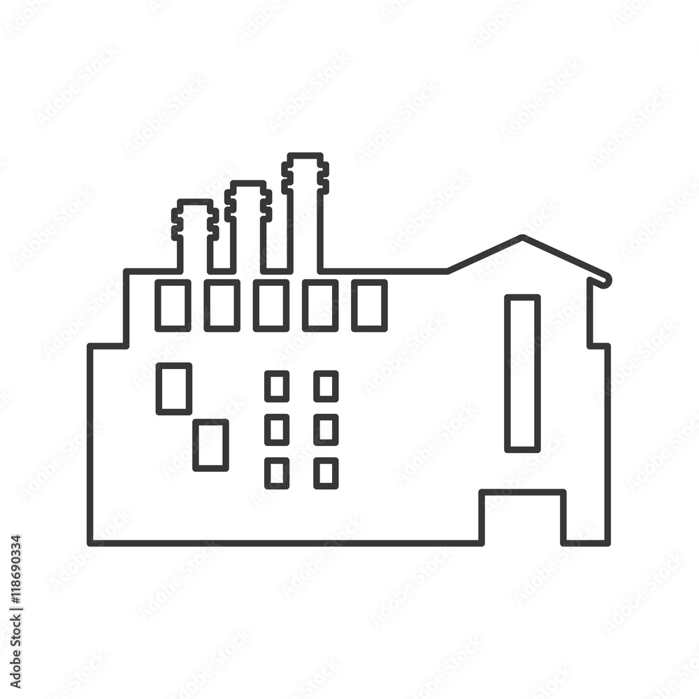 building plant factory industry icon. Flat silhouette and Isolated design. Vector illustration building plant factory industry icon. Flat silhouette and Isolated design. Vector illustration