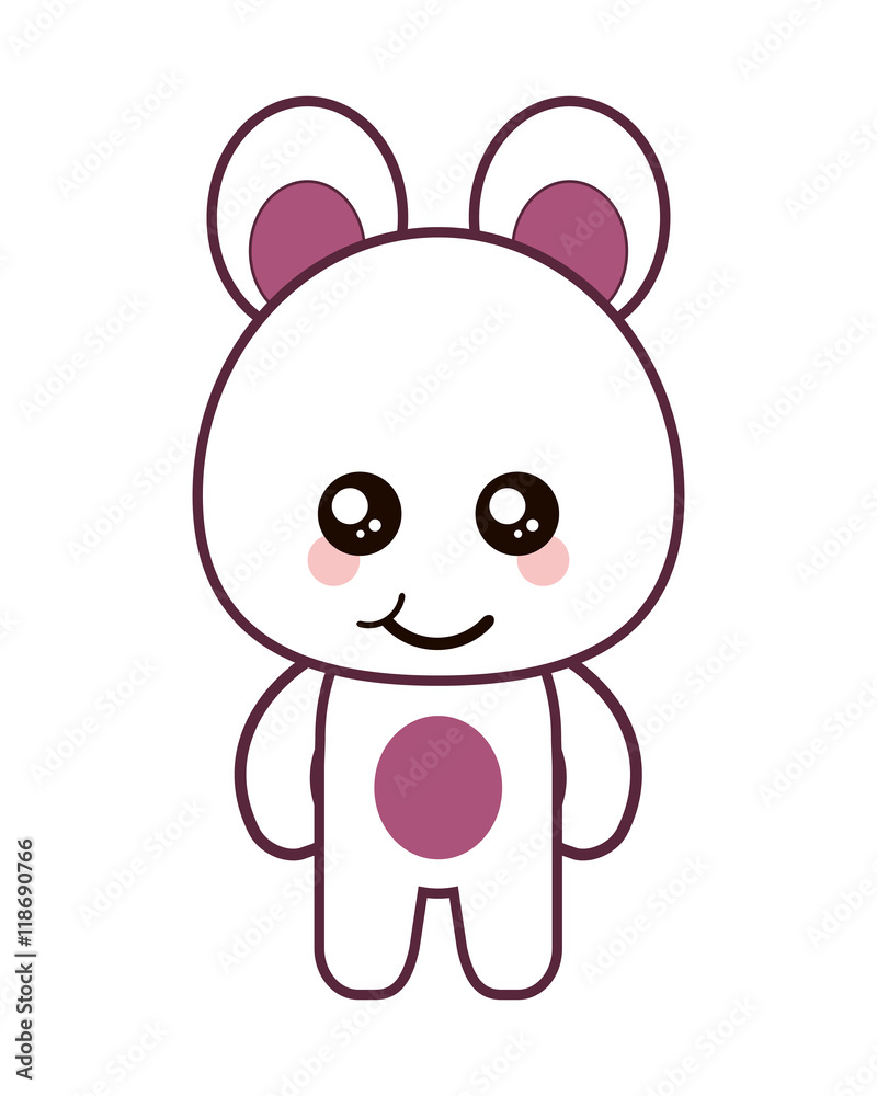 bear kawaii animal cartoon cute icon. Flat and Isolated design. Vector illustration bear kawaii animal cartoon cute icon. Flat and Isolated design. Vector illustration