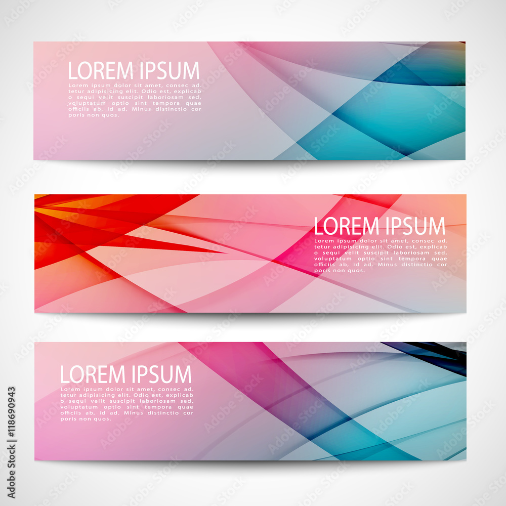 Fototapeta premium Abstract header blue pink wave white vector design. colorful background