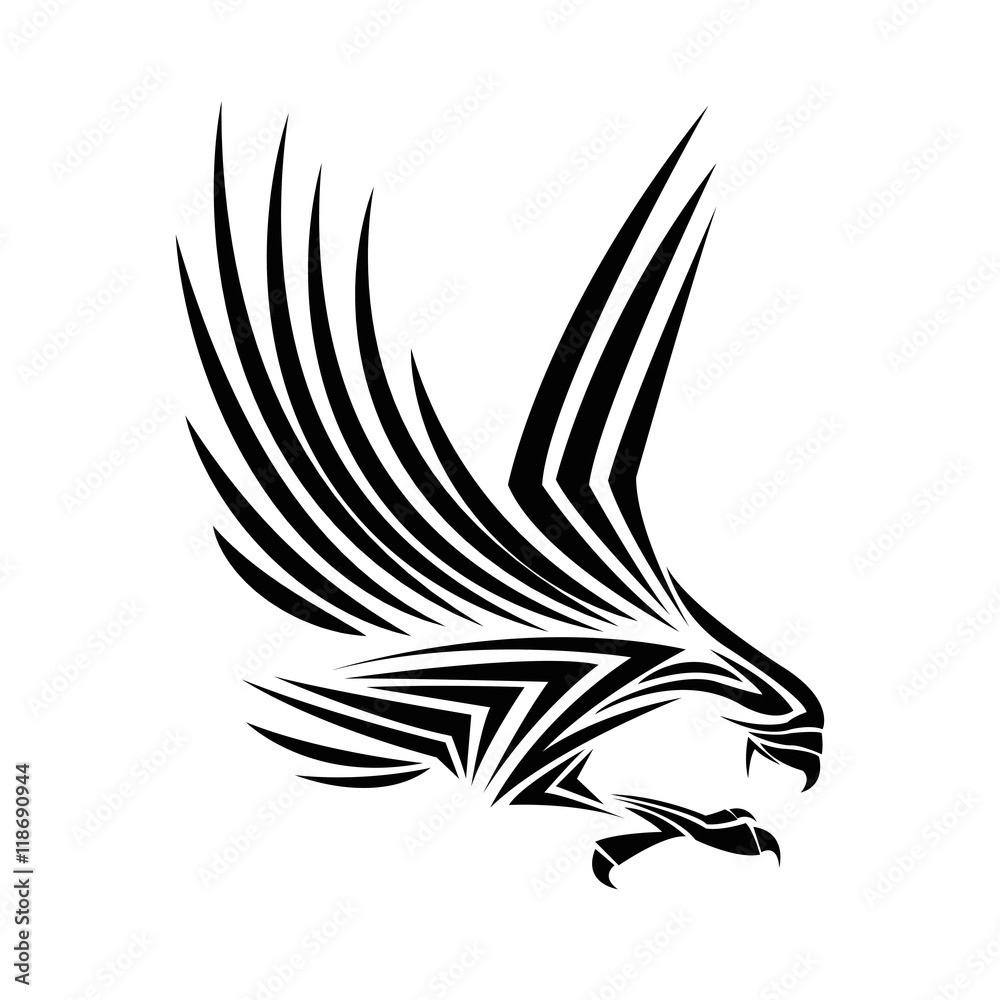 Eagle vector silhouette, tribal abstract illustration 7944533 Vector Art at  Vecteezy