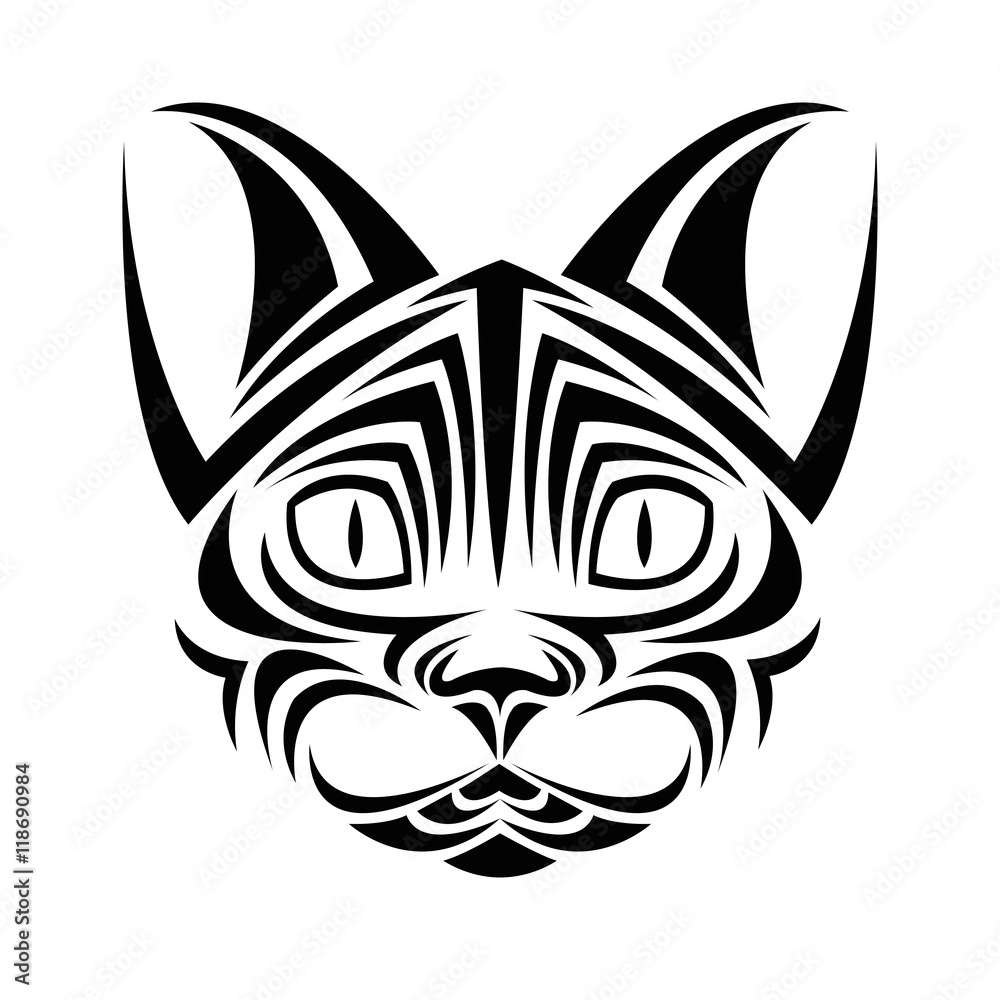 cat tattoo animal draw abstract icon. flat and isolated design. Vector illustration cat tattoo animal draw abstract icon. flat and isolated design. Vector illustration