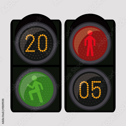 semaphore trafficlight sign warning road street icon. Colorful and isolated design. Vector illustration