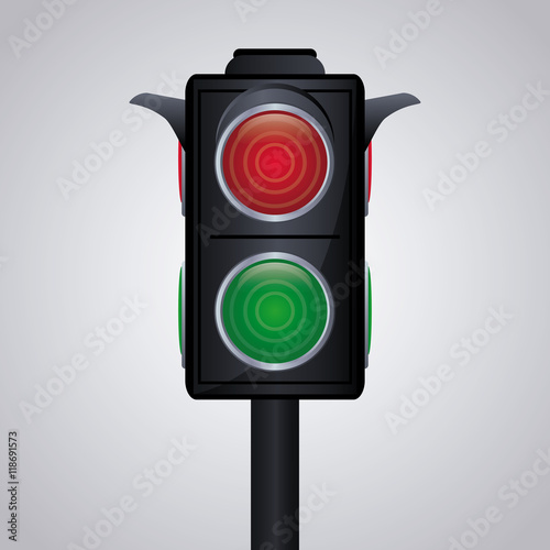 semaphore trafficlight sign warning road street icon. Colorful and isolated design. Vector illustration