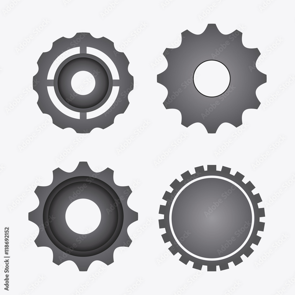 gear cog circle machine part metal icon set. Isolated and silhouette design. Vector illustration gear cog circle machine part metal icon set. Isolated and silhouette design. Vector illustration