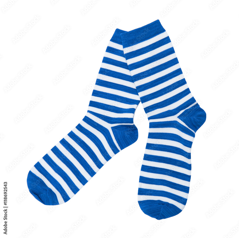 Striped socks isolated on the white background Striped socks isolated on the white background
