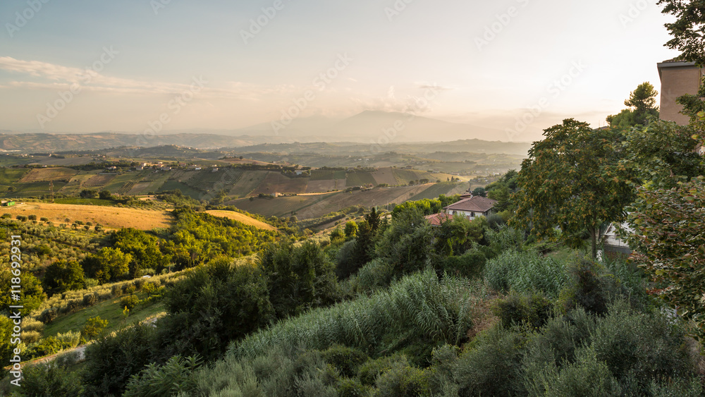 Sunset in the italian countryside