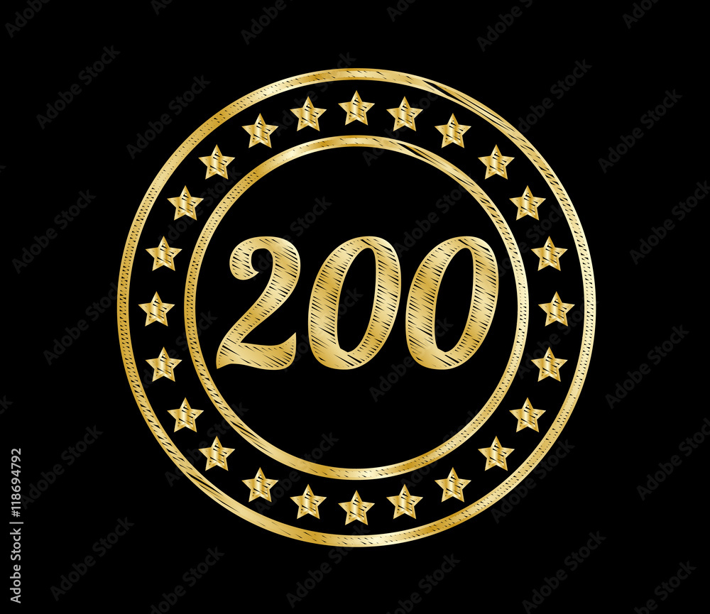 200 golden stars design 
