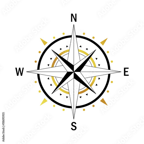 gold black compass