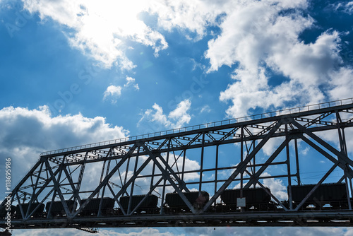 Steel railroad bridge