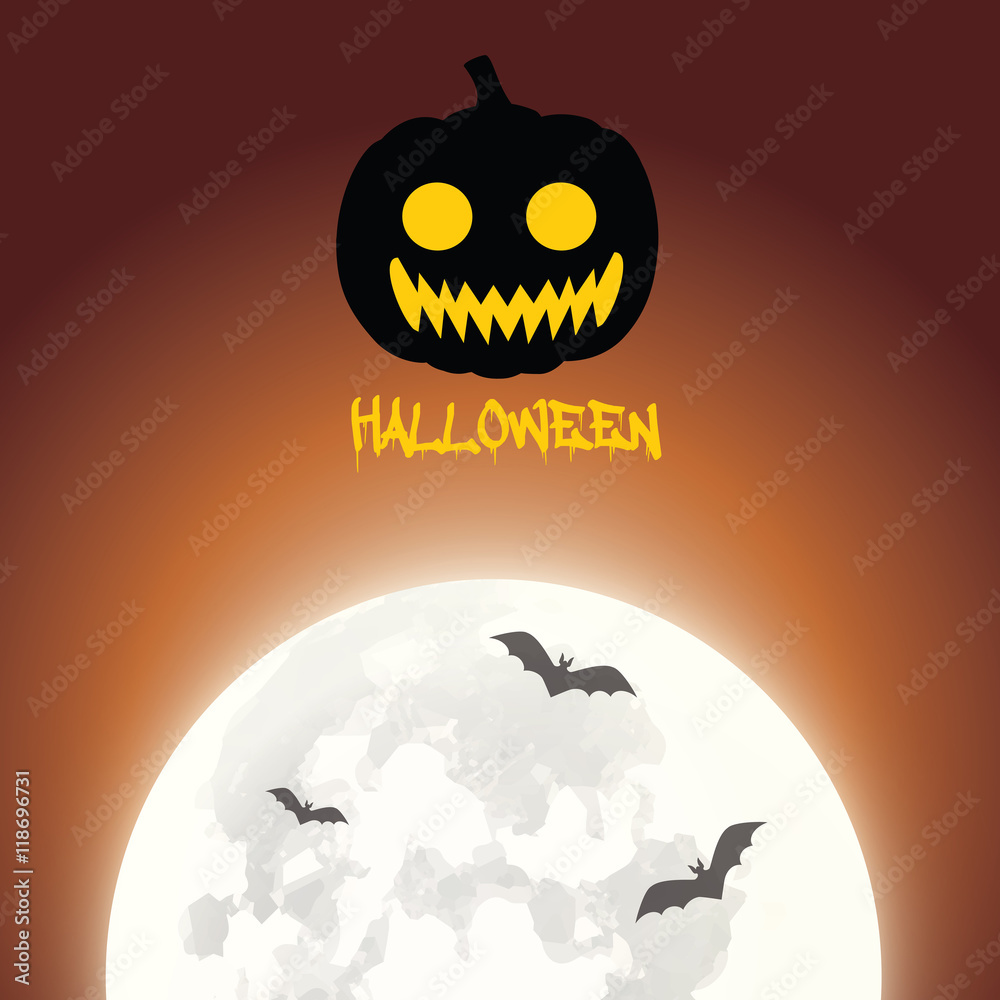 vector illustration of Halloween with a pumpkin head